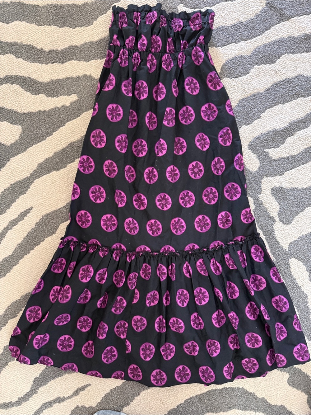 Free People Black Dress with Purple Medallion Print